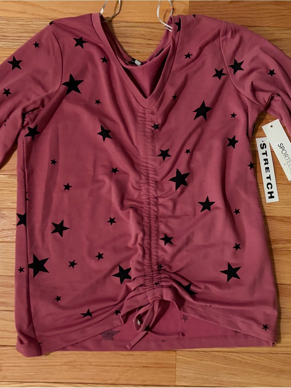 Sportelle Mauve Pink Star-Print Long Sleeve Top